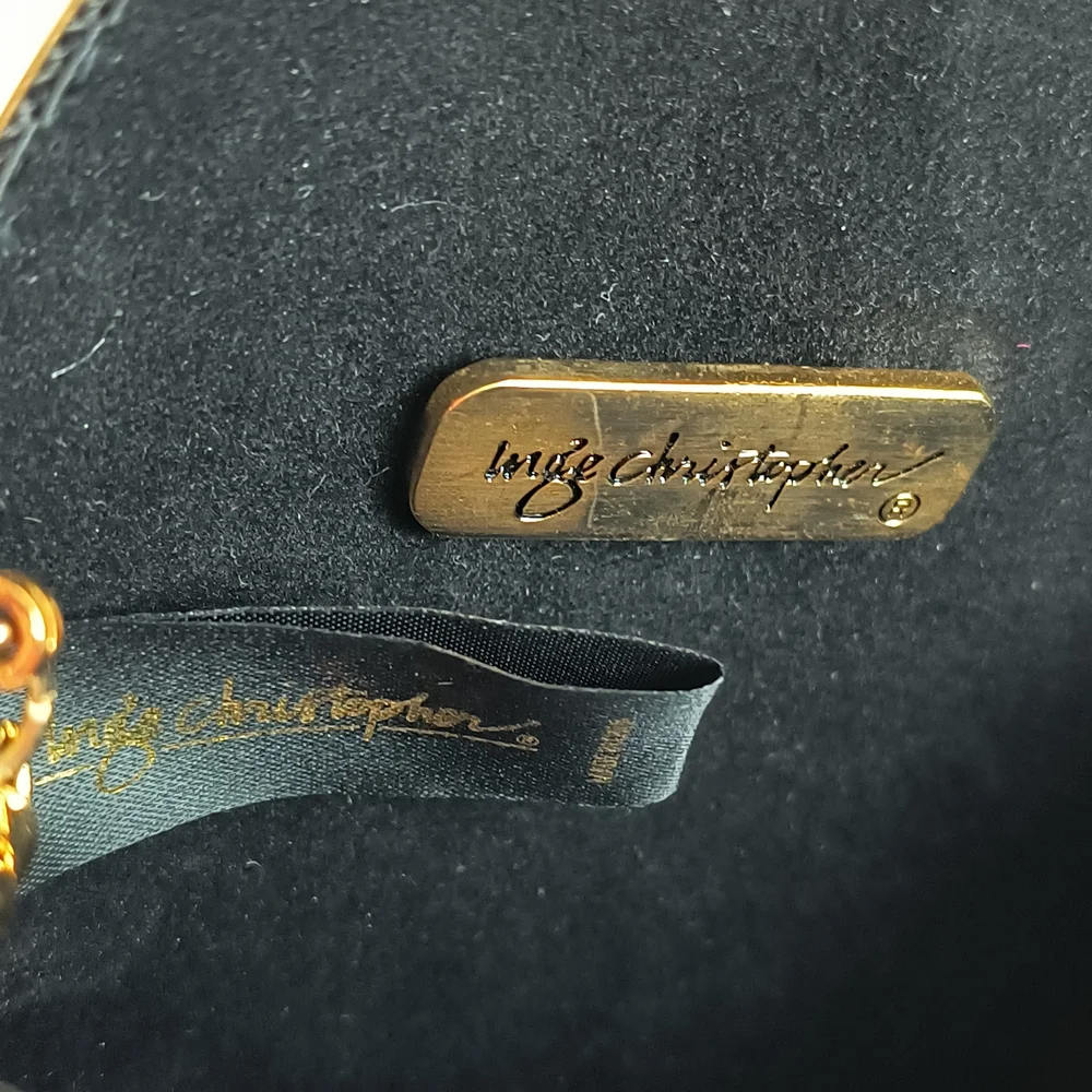inge Christopher Oval Gold Evening Clutch Y2K Vintage Exquisite